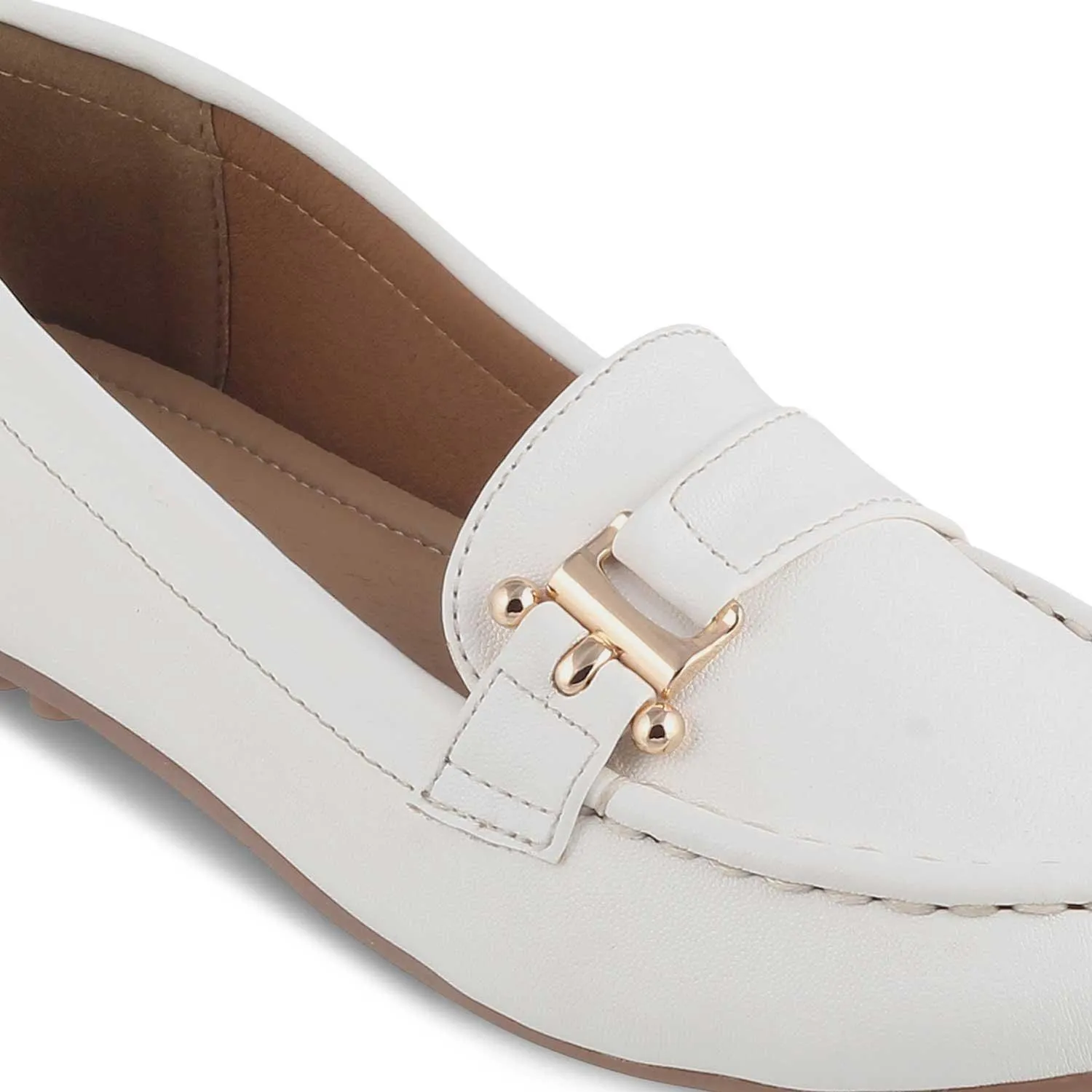 Tresmode Sativa White Women's Dress Loafers