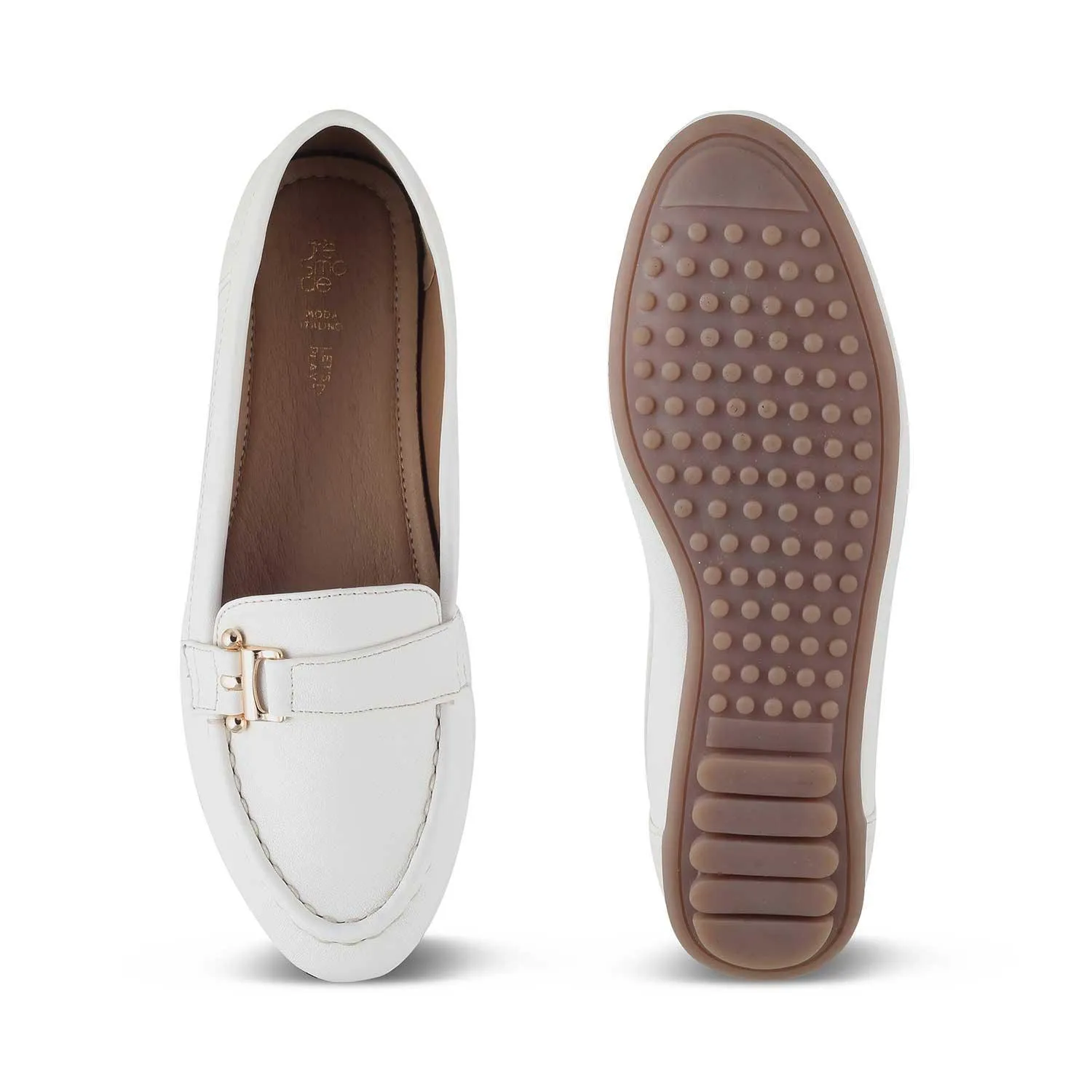 Tresmode Sativa White Women's Dress Loafers