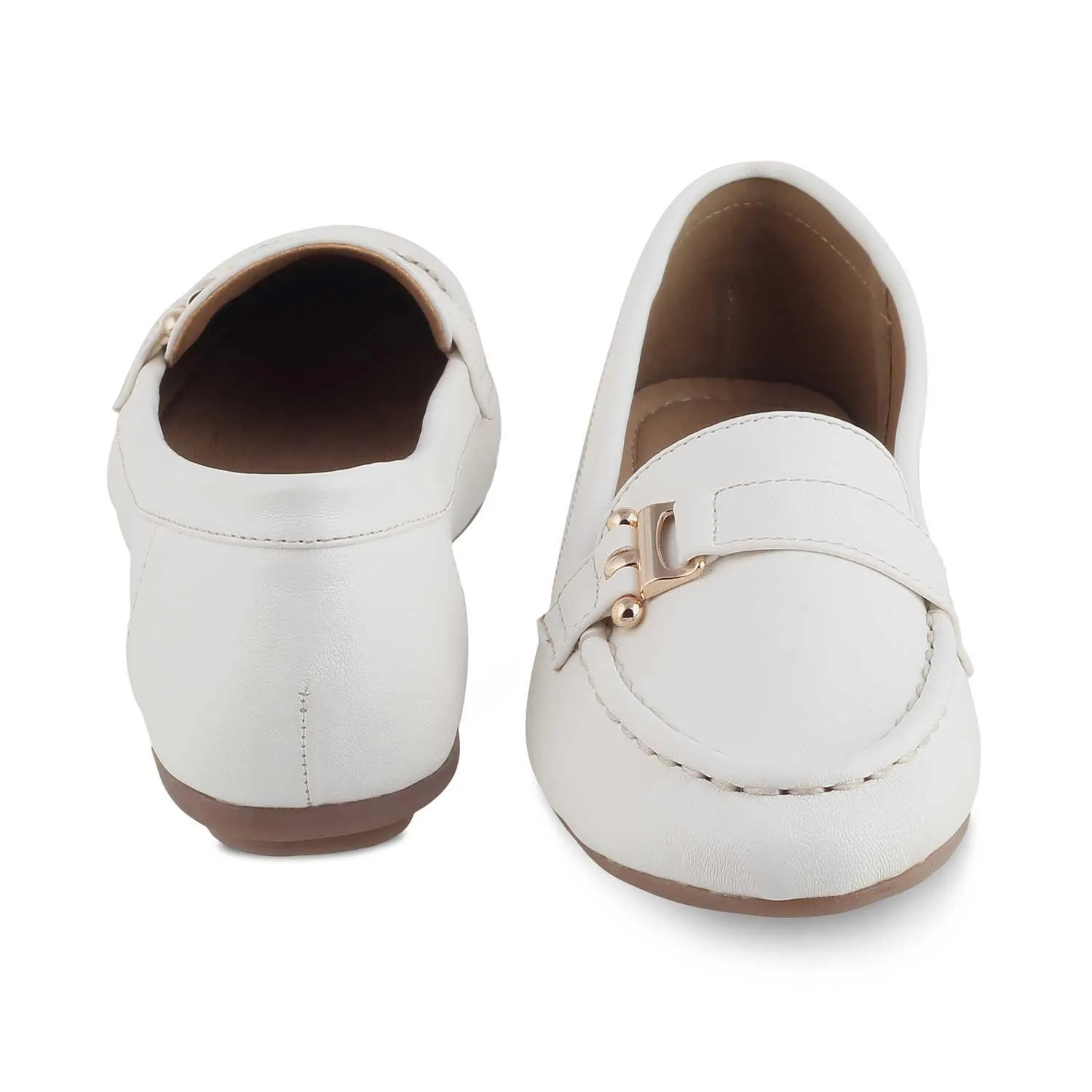 Tresmode Sativa White Women's Dress Loafers