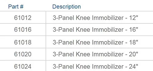 United Ortho 61020 3-Panel Knee Immobilizer, 20", Navy