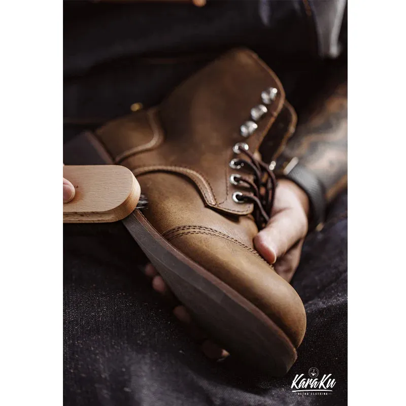 Vintage Biker Leather Work Boots