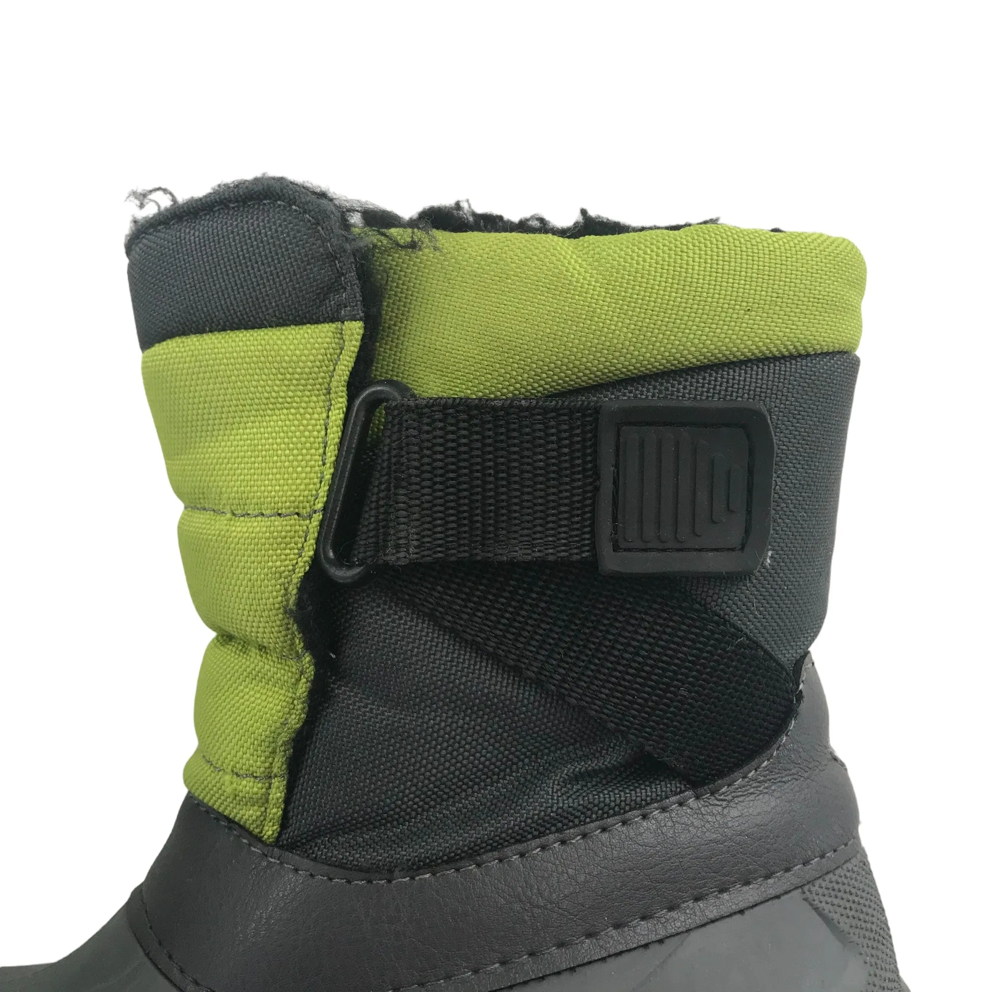 Winter boots shoe size 12 junior grey and lime green waterproof snow boots