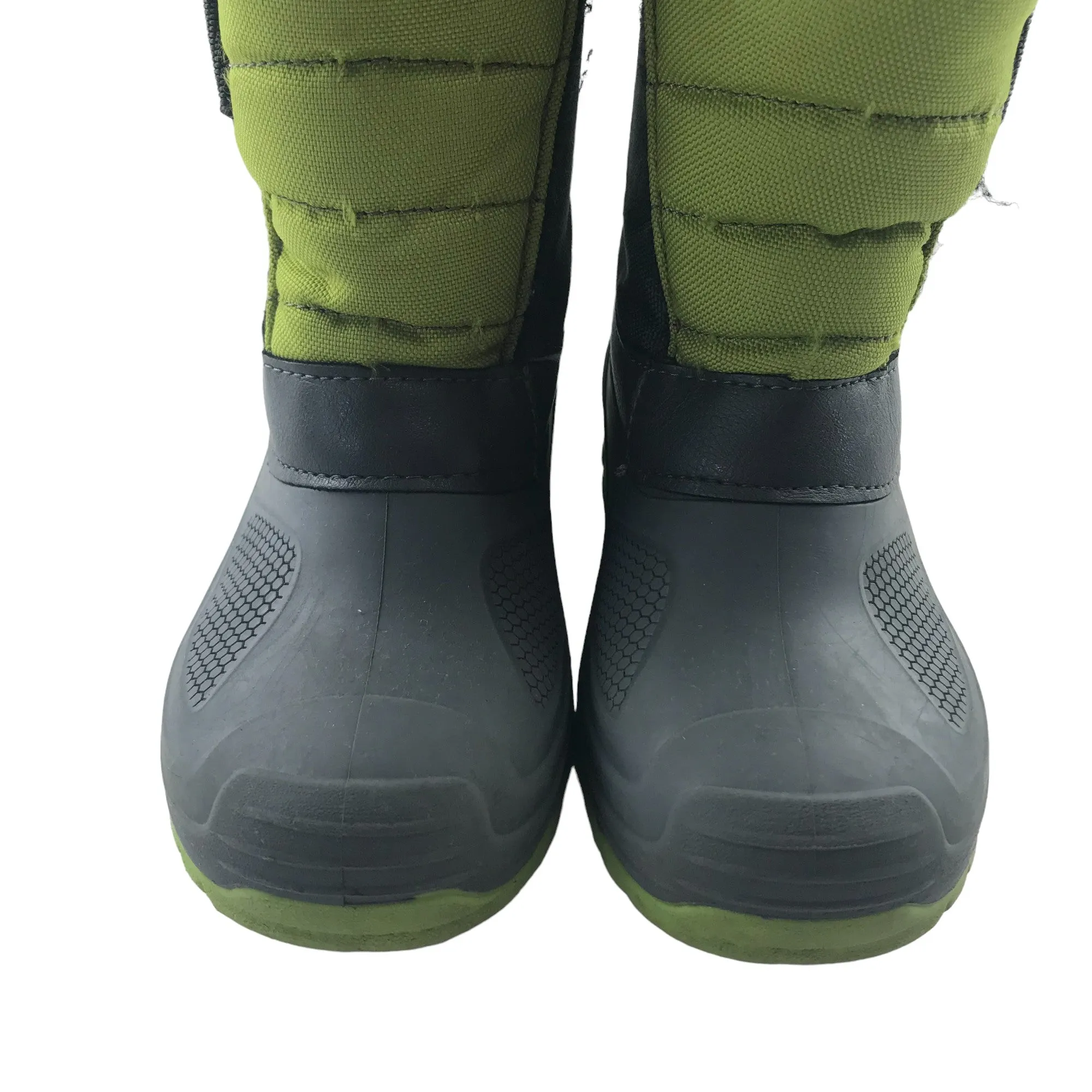 Winter boots shoe size 12 junior grey and lime green waterproof snow boots