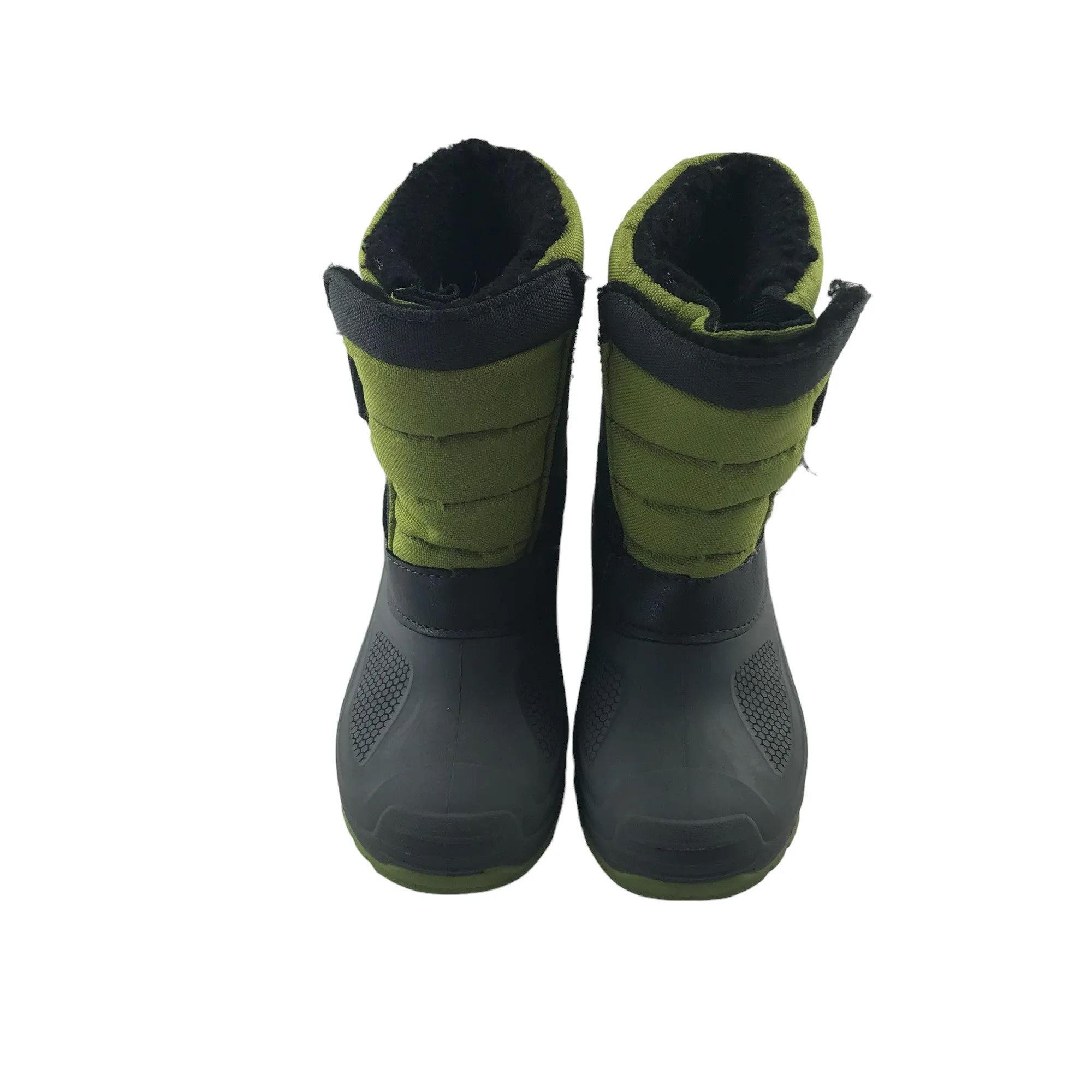 Winter boots shoe size 12 junior grey and lime green waterproof snow boots