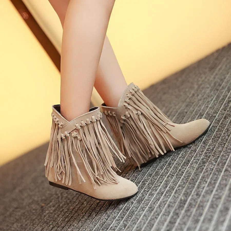 Woman's Tassel Tassel Ankle Boots