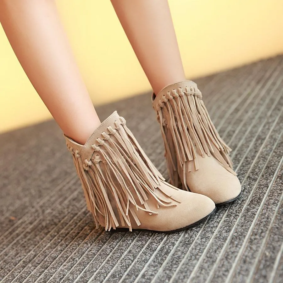 Woman's Tassel Tassel Ankle Boots