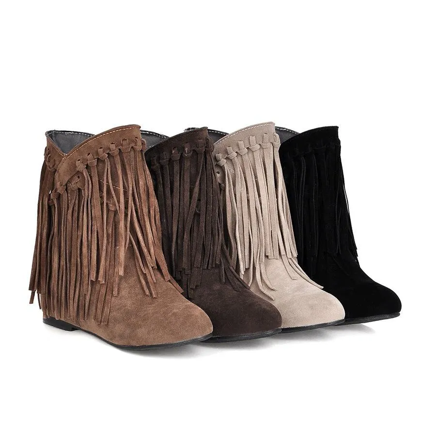 Woman's Tassel Tassel Ankle Boots