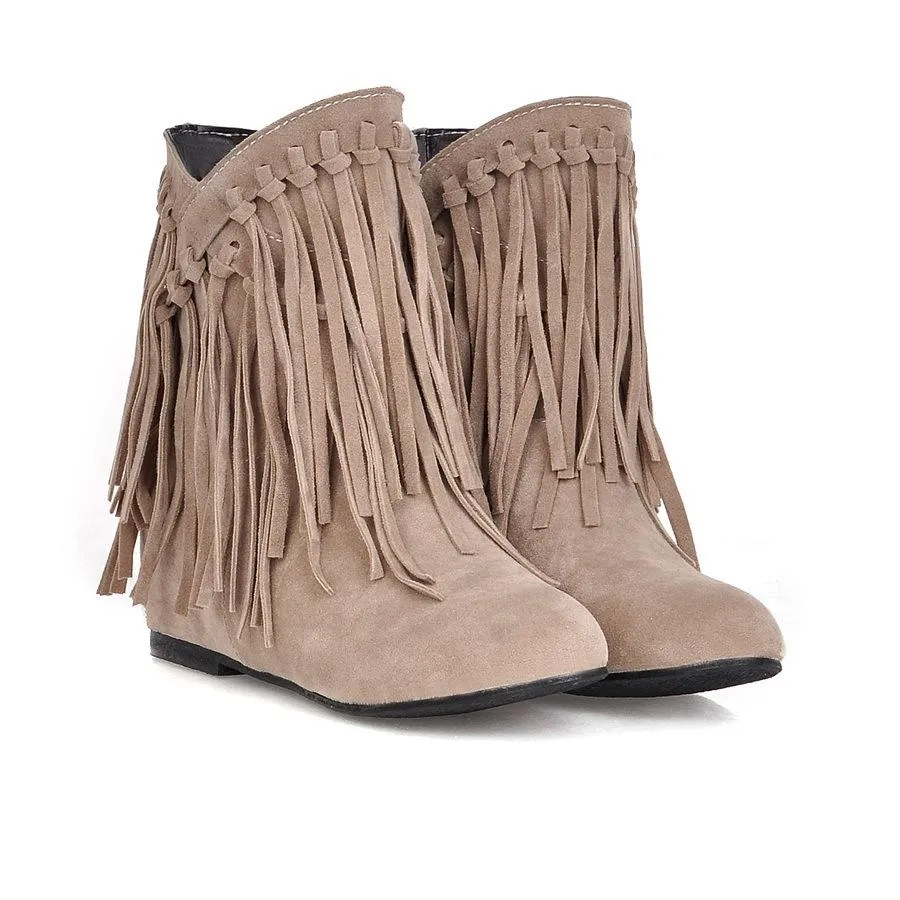 Woman's Tassel Tassel Ankle Boots