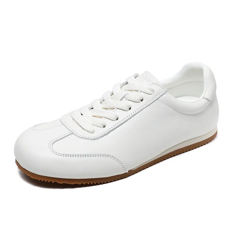 Women Minimalist Fashion Leather Soft Casual Training Sneakers