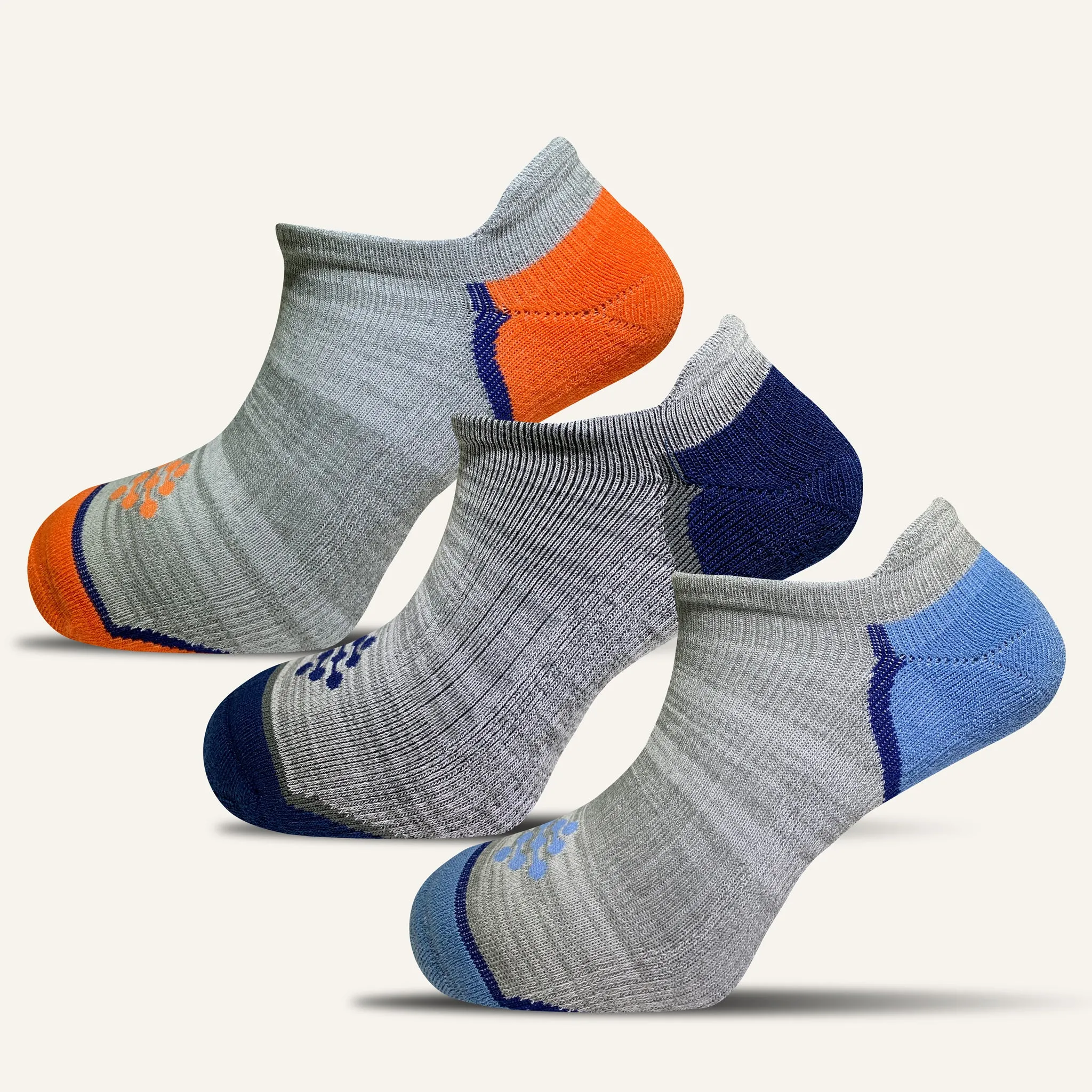 Women's Colorful Performance No Show Socks with Tab- 3 Pair