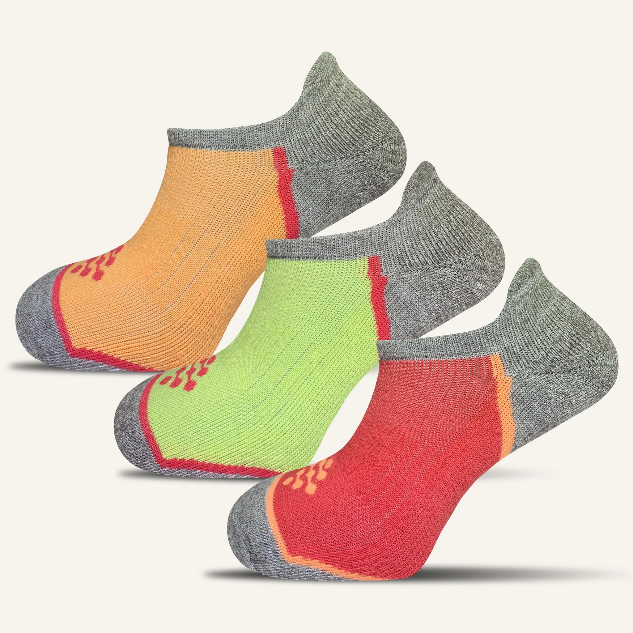 Women's Colorful Performance No Show Socks with Tab- 3 Pair