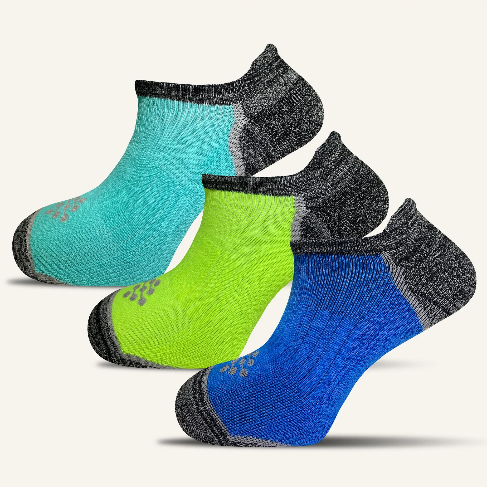 Women's Colorful Performance No Show Socks with Tab- 3 Pair