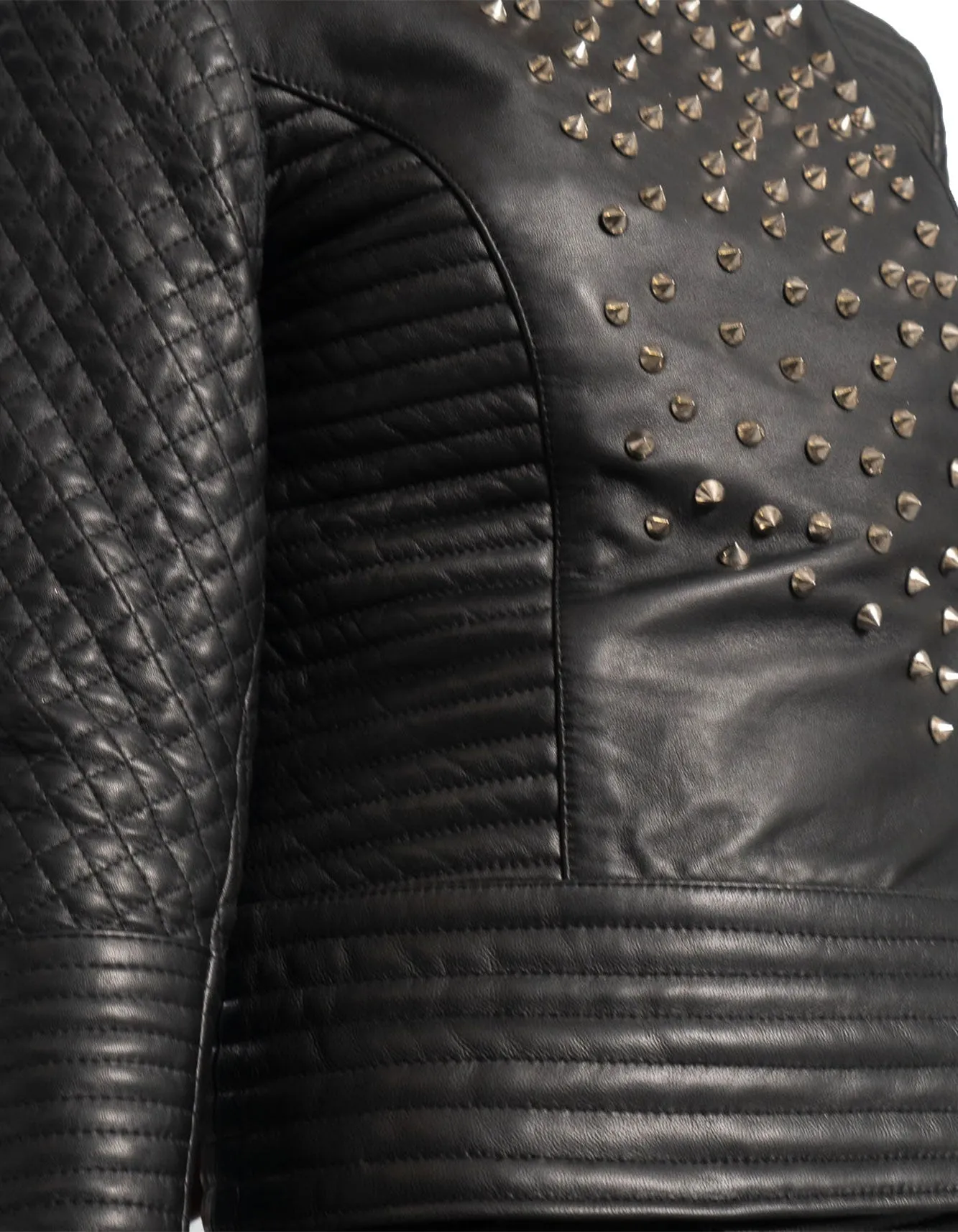 Women's Rock Studded Leather Jacket