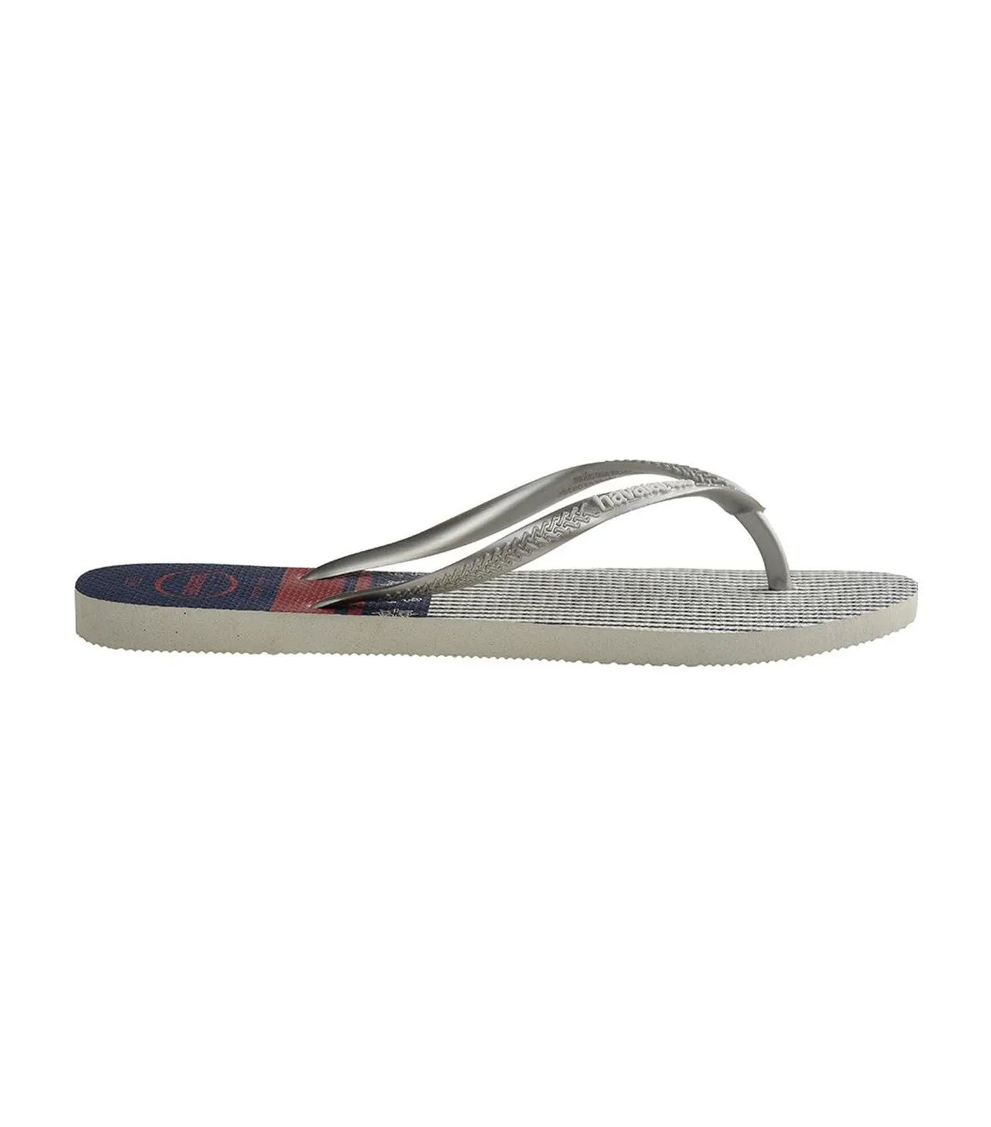 Women's Slim Nautical Flip Flops White/Silver