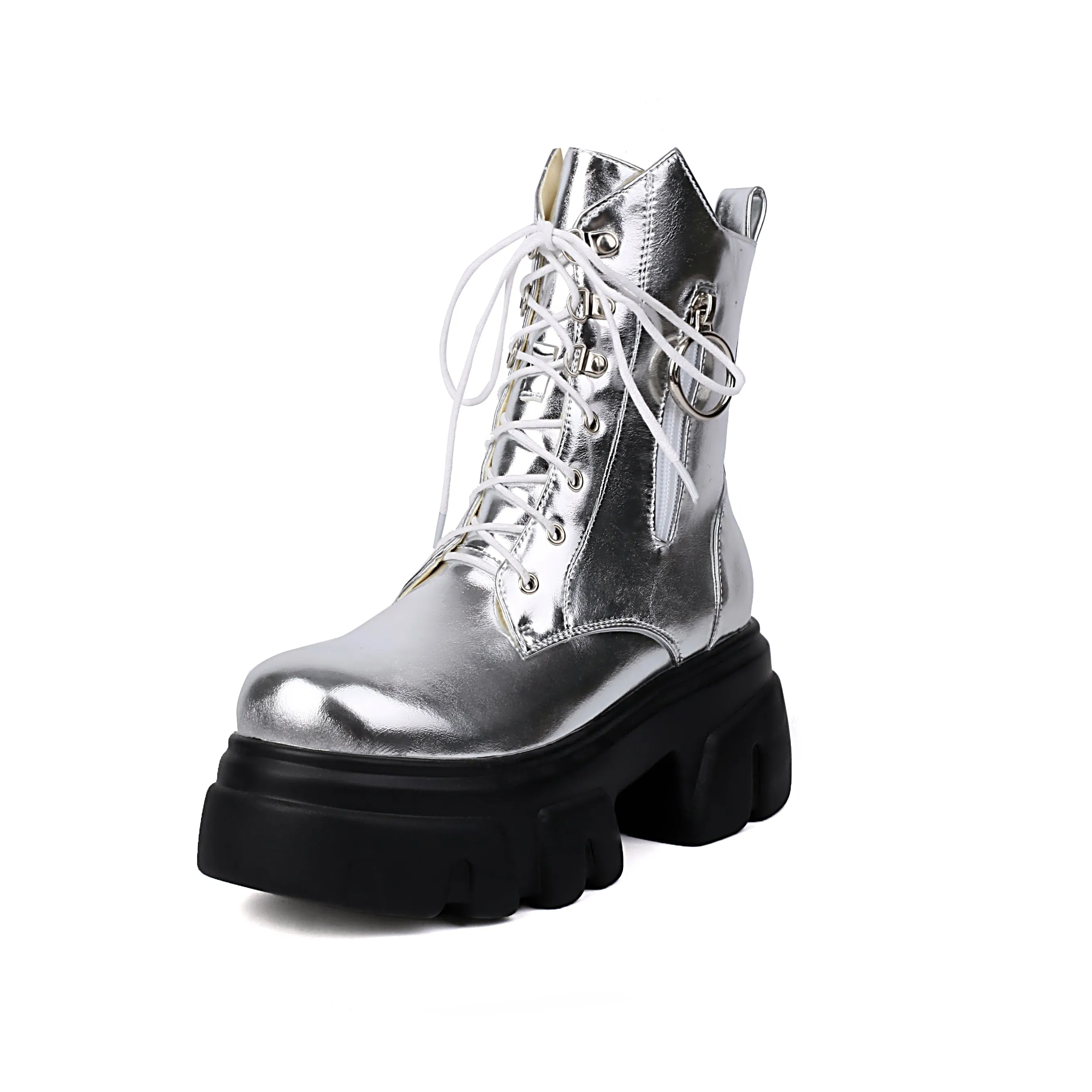 Women's Thick Heel Zipper Motorcycle Short Boots