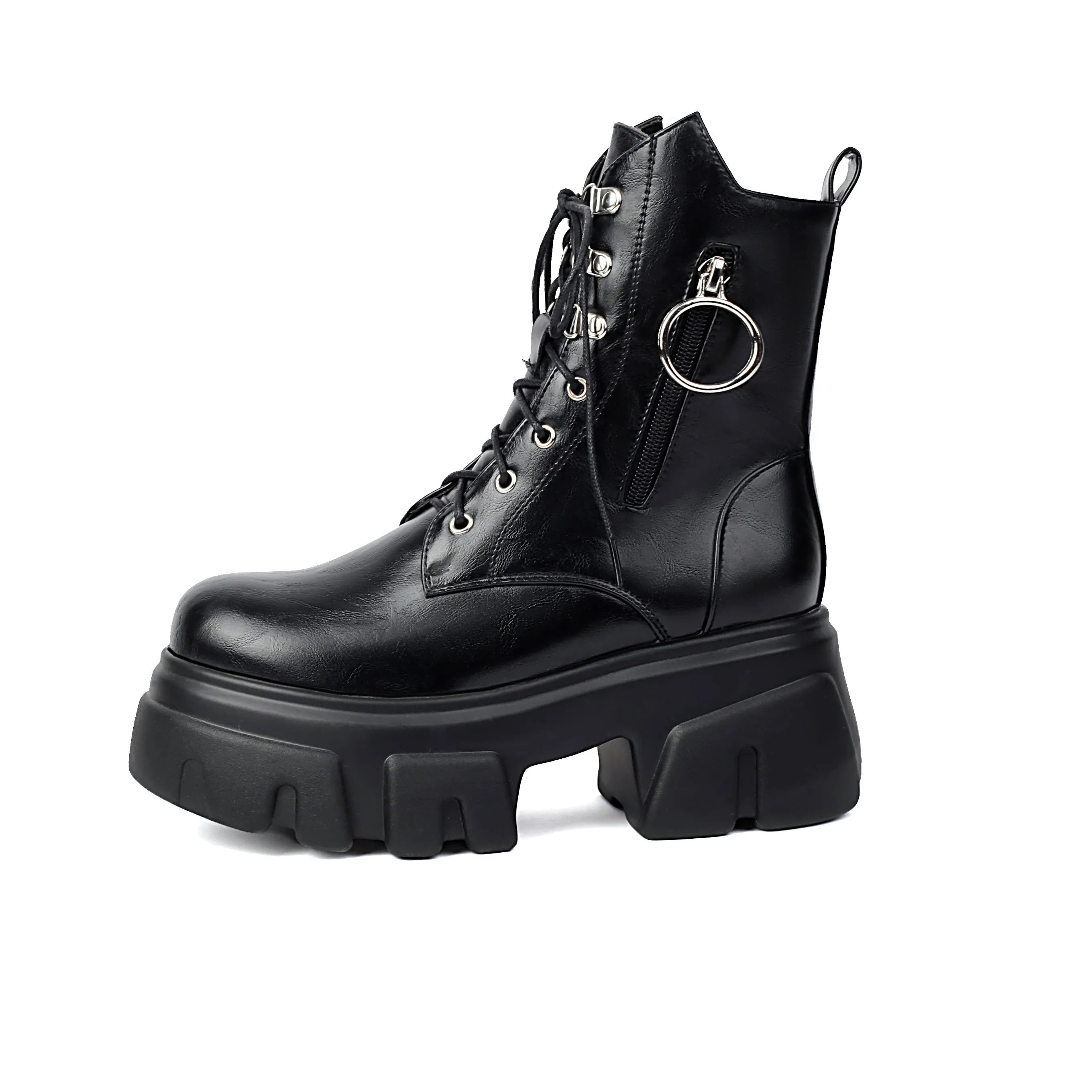 Women's Thick Heel Zipper Motorcycle Short Boots