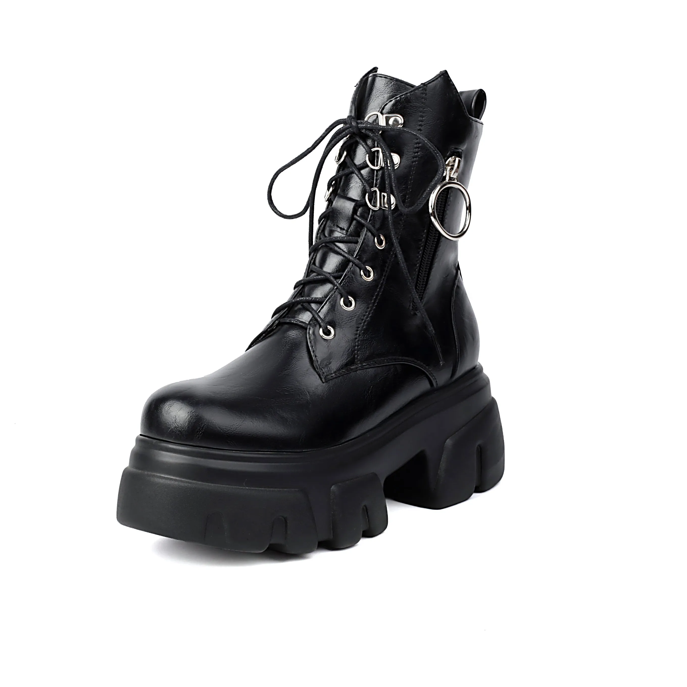 Women's Thick Heel Zipper Motorcycle Short Boots