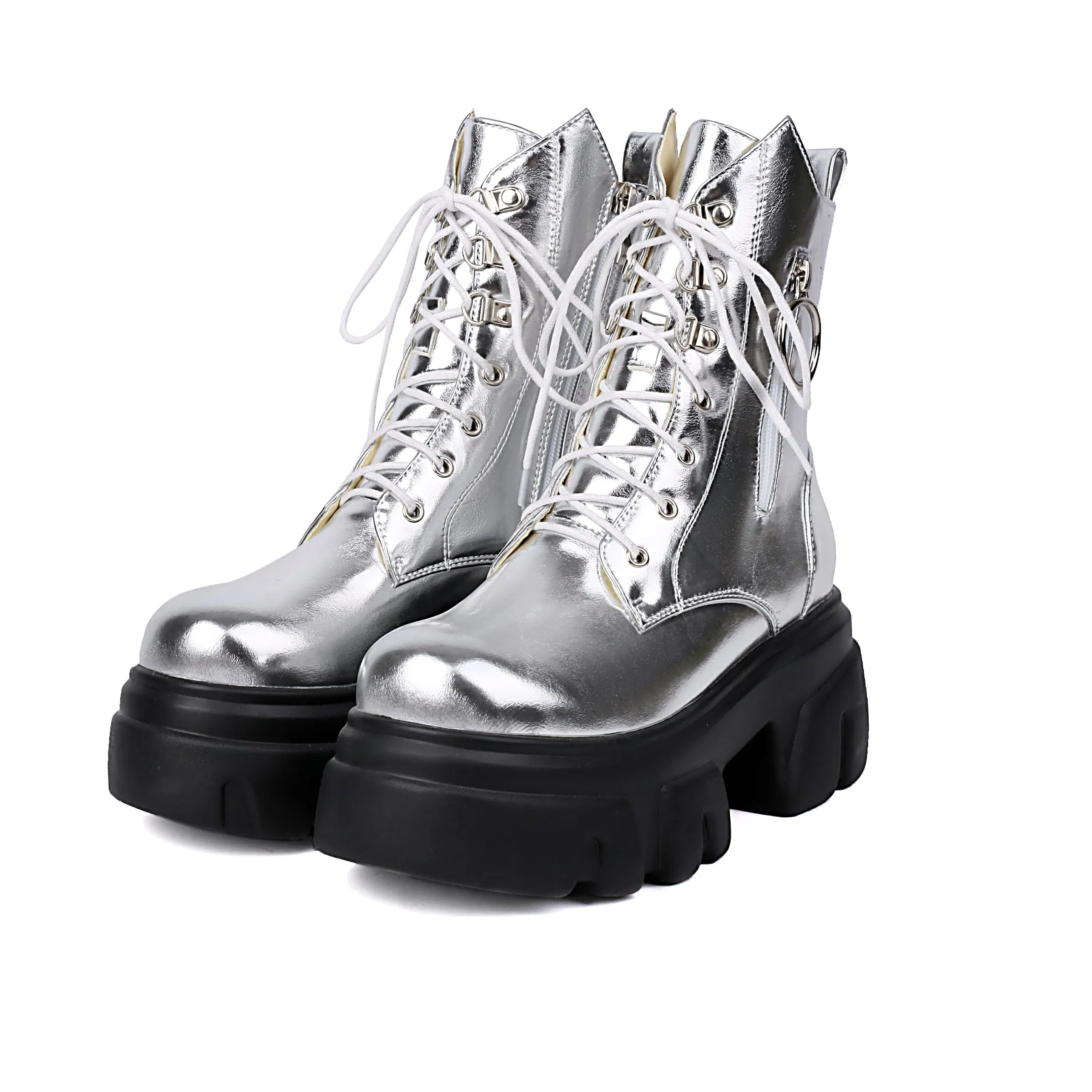 Women's Thick Heel Zipper Motorcycle Short Boots