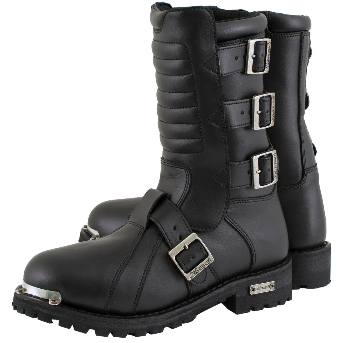 Xelement 1503 Men's Executioner Black Premium Leather Motorcycle Riders Boots