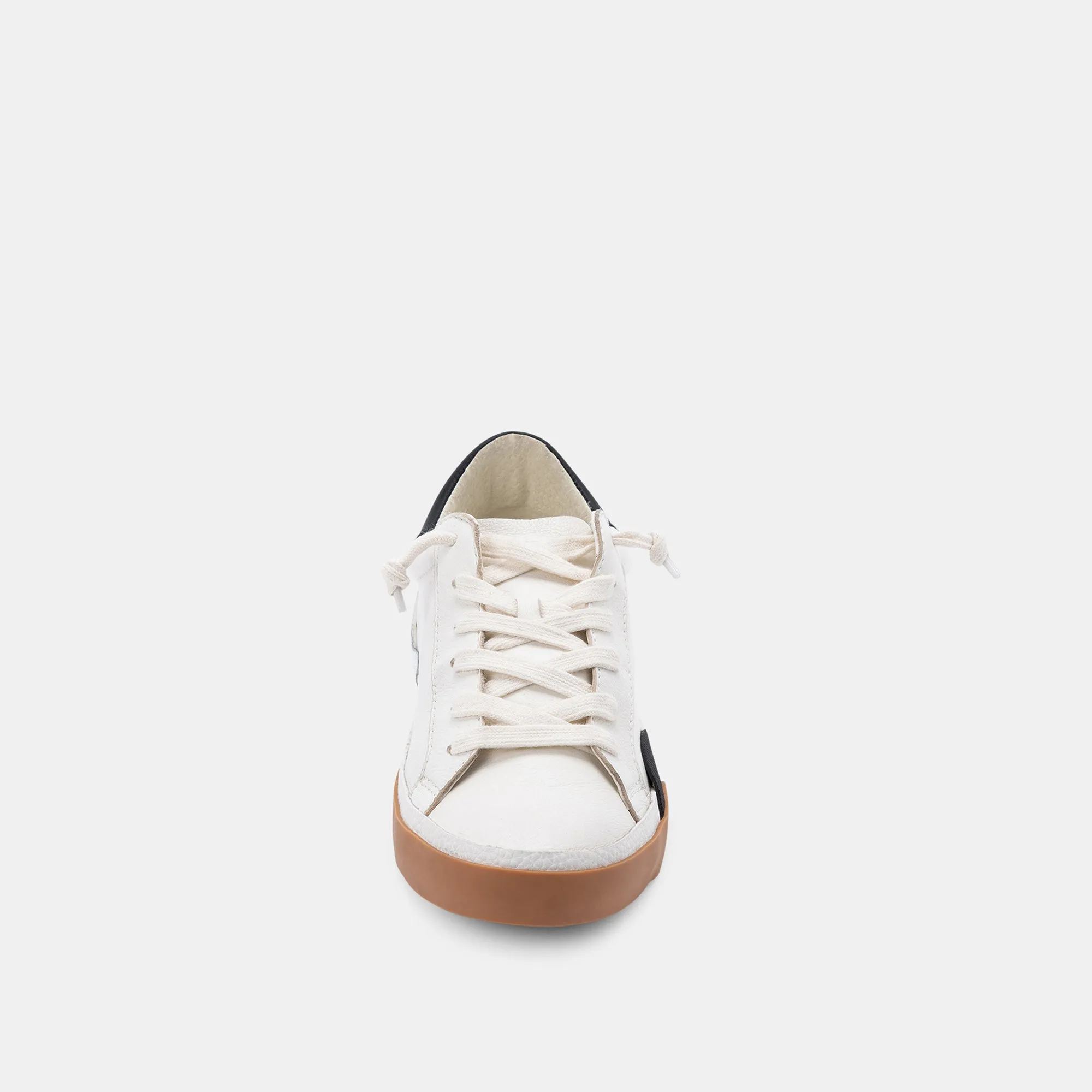 ZINA WIDE SNEAKERS WHITE BLACK LEATHER