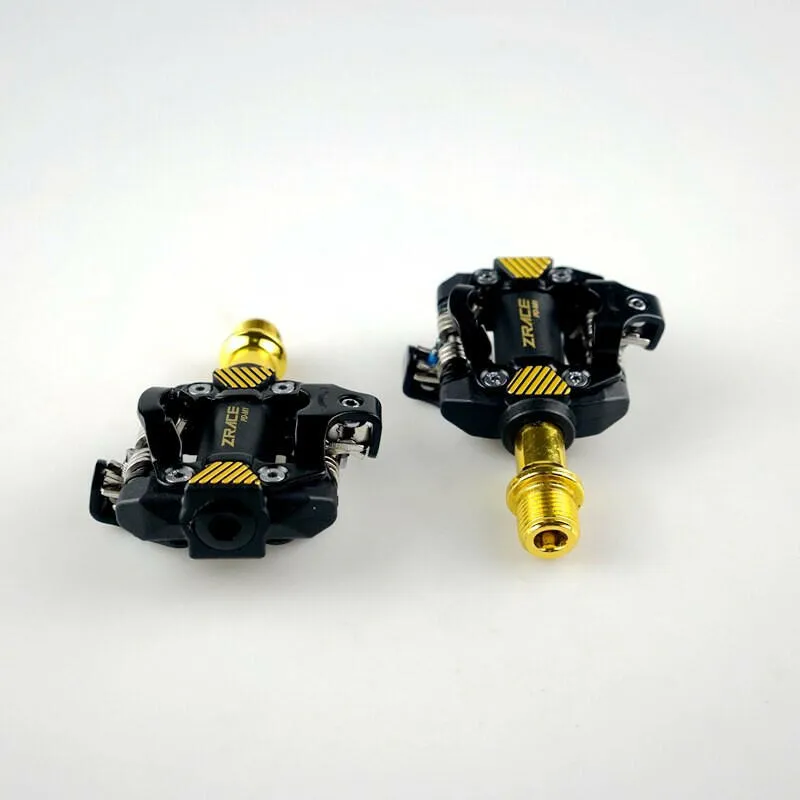 ZRACE PD-M1 SPD Pedals - GOLD, Self-Locking MTB Gravel Components Using for Bicycle Racing Mountain Bike, 332g